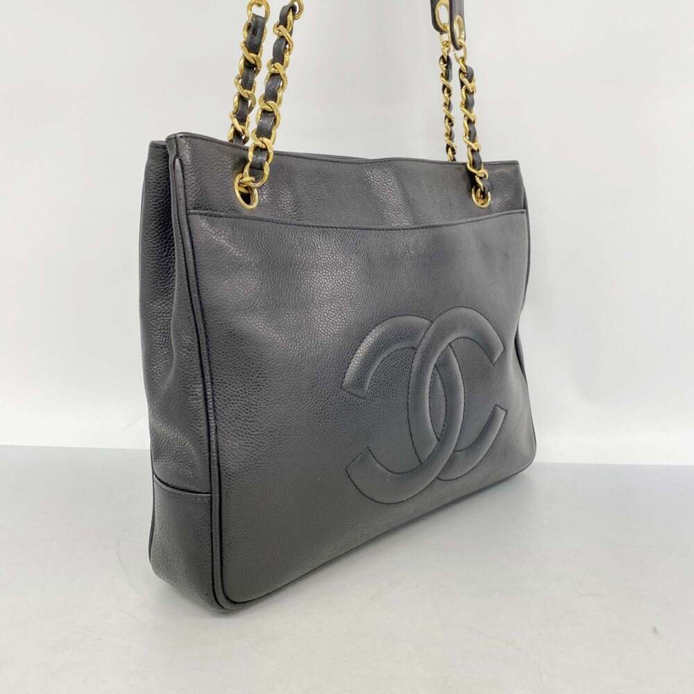 CHANEL Black Caviar Leather Tote Bag - Picture 2 of 12